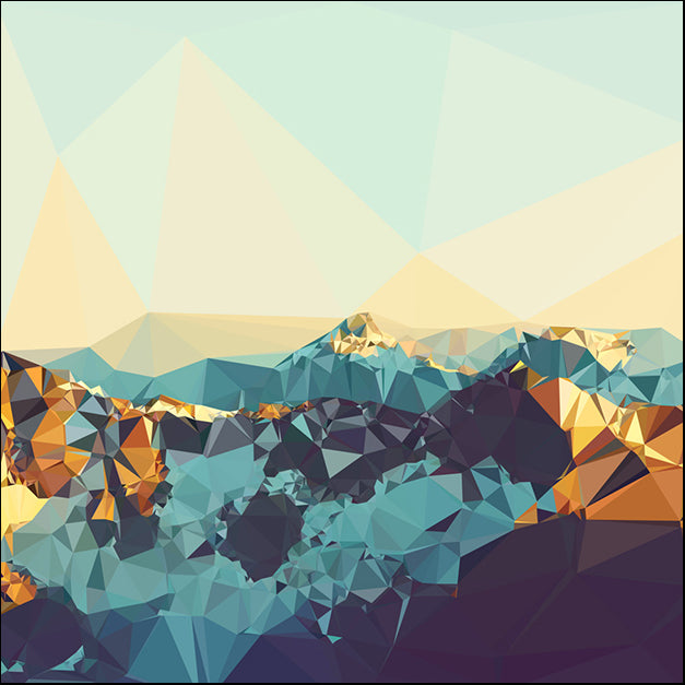 THEstudio,98786 Fractal Mountain Sunset, by THE Studio, available in multiple sizes