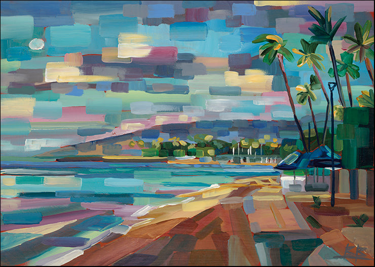 UBOR-150 View Morning Moon Over Waikiki by Brooke Borcherding, available in multiple sizes