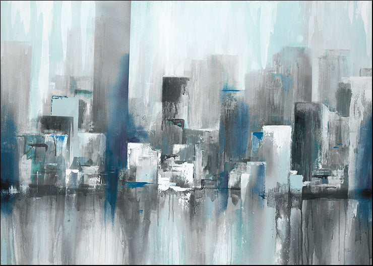 URID-748-ALT-V1 Cityscape in Blues by Lisa Ridgers, available in multiple sizes