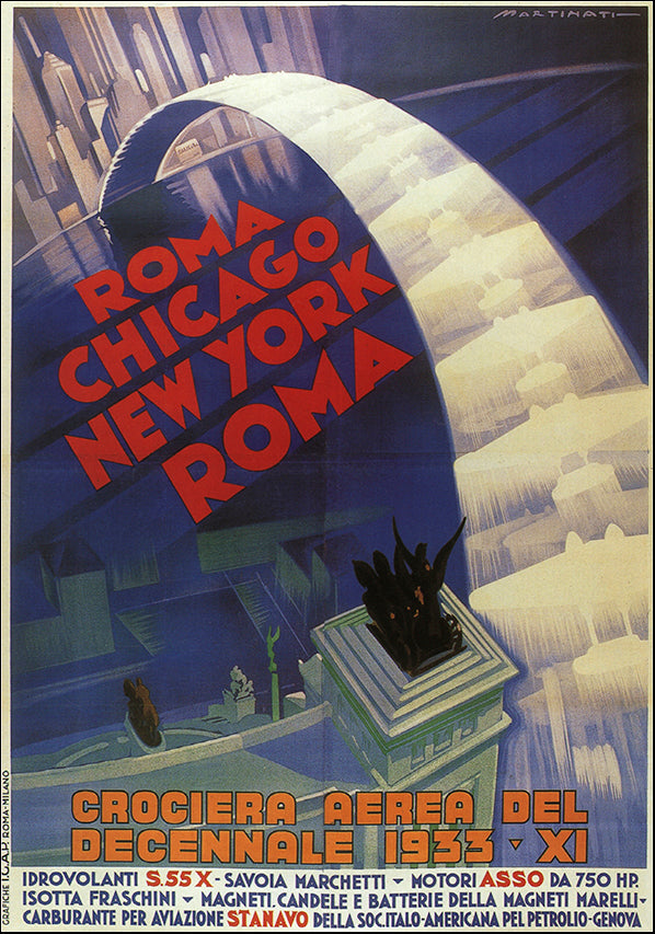 VINAPP121060 Roma Chicago New York Roma 1933, available in multiple sizes