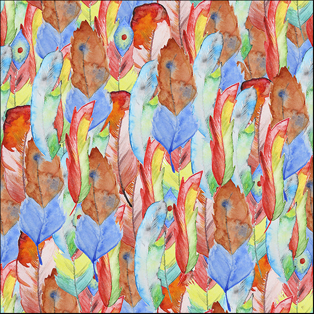 a02193265 Seamless watercolor pattern with feathers, available in multiple sizes