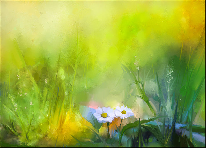 a02616475 Oil Painting Nature Green Grass Flowers Plants, available in multiple sizes