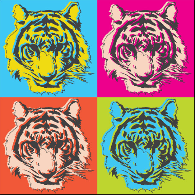 a16886556 Pop Art tiger head, available in multiple sizes