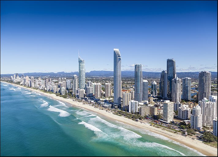a42759528s Aerial view of Surfers Paradise on the Gold Coast Queensland Australia, available in multiple sizes