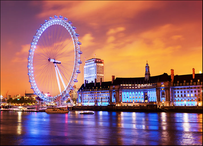 a62125309s London Eye and the buildings next to River Thames, available in multiple sizes