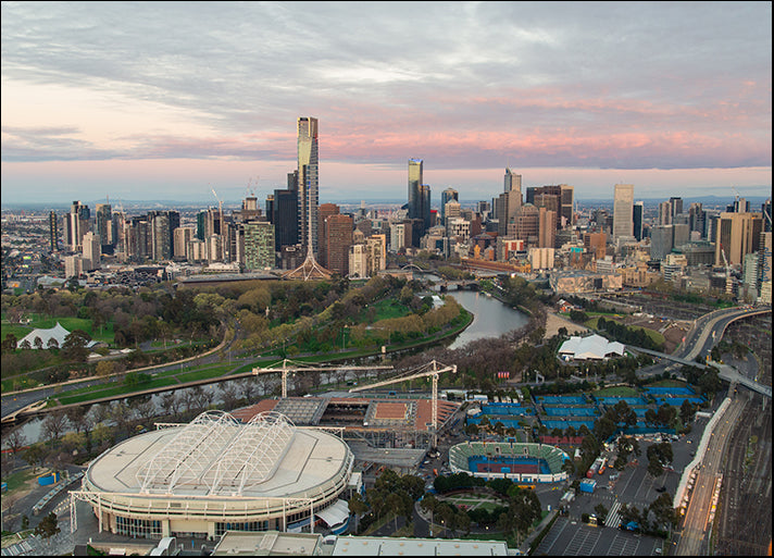 a79614085s Melbourne sporting precinct and the Yarra River, available in multiple sizes