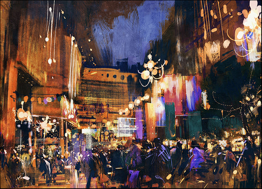 b48741203s Night time street scene, available in multiple sizes - Chamton
