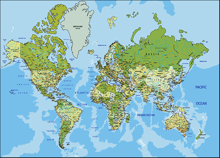 b48918509s Highly detailed political World map with labeling, available in multiple sizes