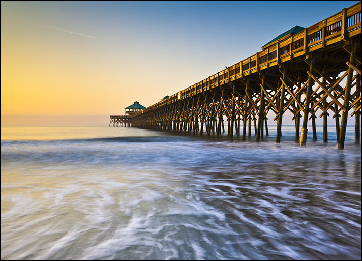 b5296027 Folly Beach Pier Charleston SC Coast Atlantic Ocean Pastel Sunrise, available in multiple sizes