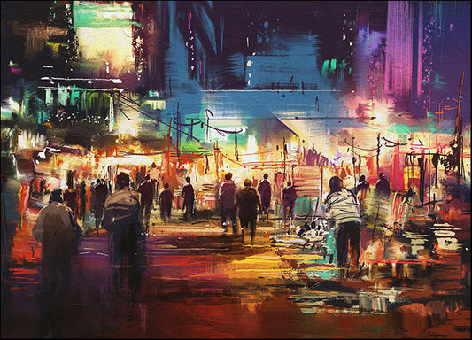 b74654331s Night Time Street scene, available in multiple sizes - Chamton