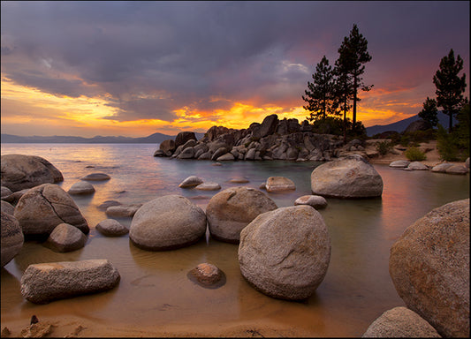 b7899582 Sunset over Sand Harbor, Lake Tahoe, NV, available in multiple sizes