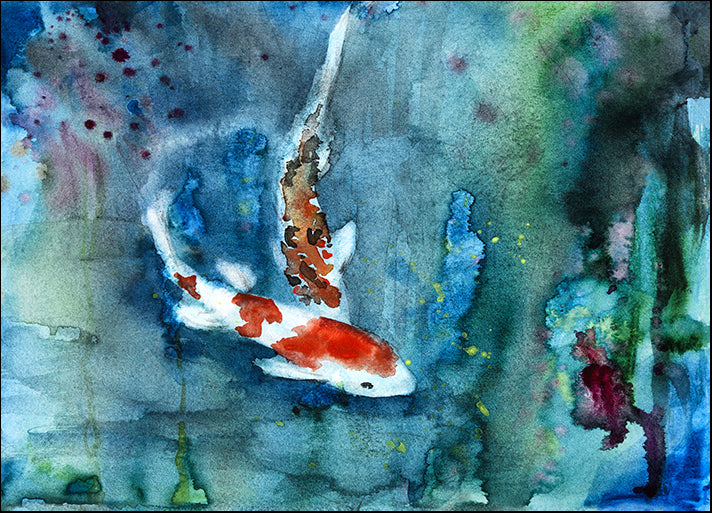 b80917980s watercolor painting of koi, available in multiple sizes
