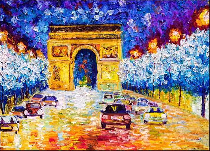 c03315434s oil painting Arc De Triump at night Paris, available in multiple sizes - Chamton