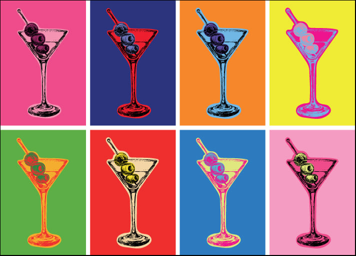 c23620637s Pop Art retro style cocktail glasses, available in multiple sizes
