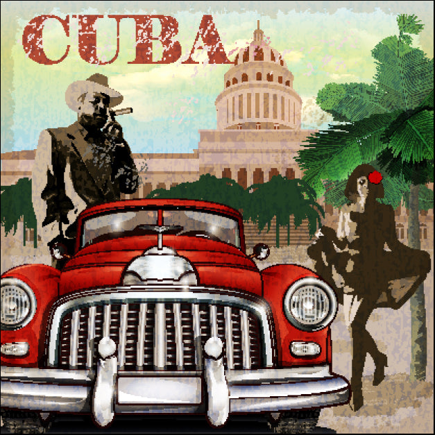 c28918826s Cuba retro car, available in multiple sizes