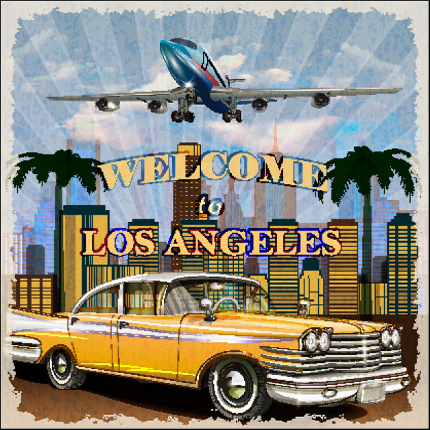 c31468223s Welcome to Los Angeles retro poster, available in multiple sizes