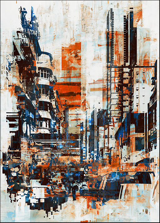 c45904484s abstract grunge of cityscape,illustration painting, available in multiple sizes