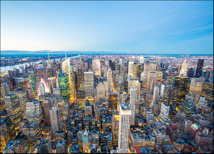 c83648779s Aerial New York City skyline urban skyscrapers at dusk, USA, available in multiple sizes