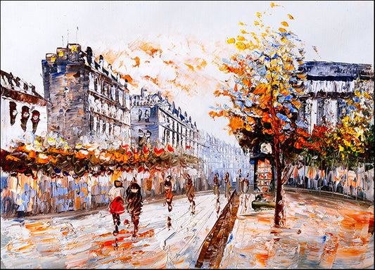 c89892310s Paris oil painting parisian street scene vintage, available in multiple sizes - Chamton