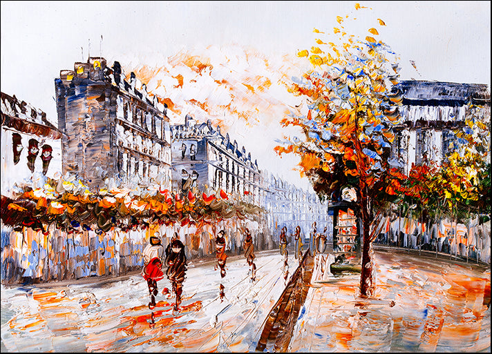c89892310s Paris oil painting parisian street scene vintage, available in multiple sizes