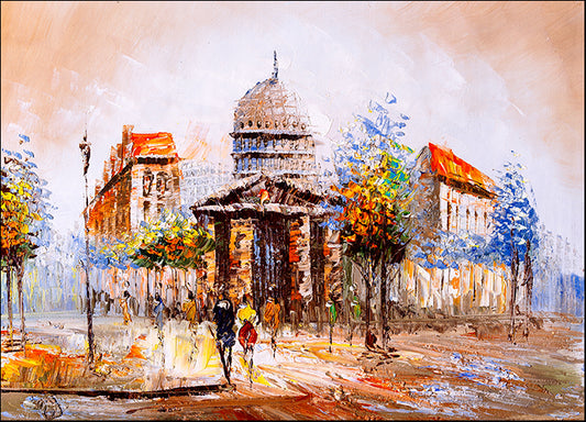 c94009495s Paris street scene Parisian 19th century painting, available in multiple sizes