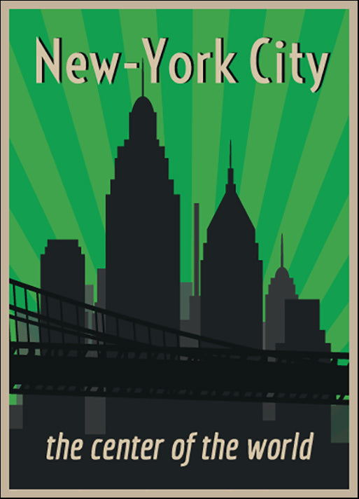 c98474035s Retro Poster Big city New-York City,the center of the world, available in multiple sizes - Chamton
