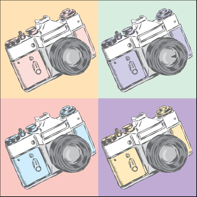 d08171109s Vintage camera pop art, available in multiple sizes