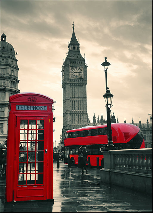 d13504605s Red telephone box, Big Ben, Westminster, London, double decker bus, available in multiple sizes