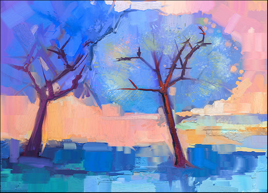i6519980 Abstract Colorful Oil Painting Landscape, available in multiple sizes