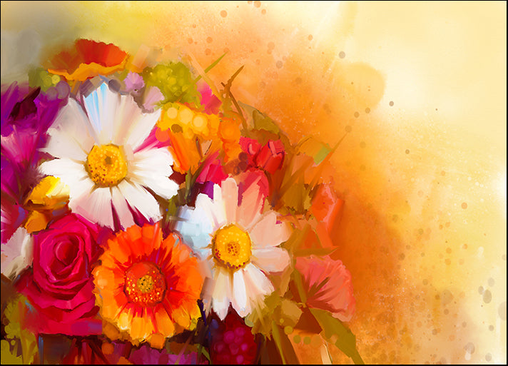 i6523043 Oil Painting A Bouquet Of Rose,daisy And Gerbera, available in multiple sizes