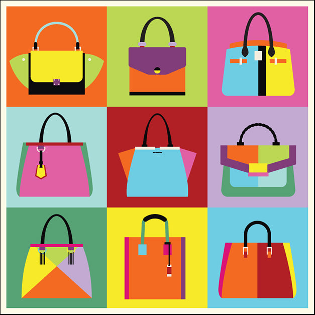i8798315b Retro pop art women handbag and purse, available in multiple sizes